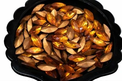 10 navetas marquesa facetadas de topacio vintage laminadas en oro 15 x 7 mm Foto 1 de 4