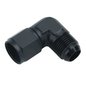 6AN Female to 6AN Male Flare Swivel Hose Fitting Adapter 90° Degree Aluminium - Bild 1 von 12