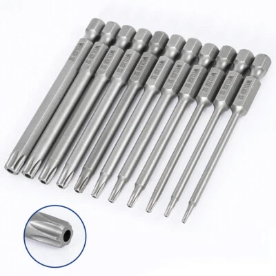 T5-T50 Torx Hollow Magnetic Screwdriver Drill Bits 50-200mm Quick Change Connect - Image 1 of 4