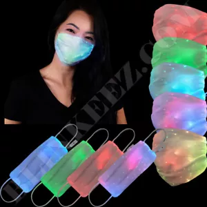 Maschera Viso Illuminata USB Ricaricabile 7 Colori Luminosa Maschera Luminosa Copertura DIVERTENTE~ - Foto 1 di 12