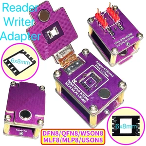 QFN8 WSON8 MLP8 MLF8 DFN8, BIOS CHIP LESEN SCHREIBEN FLIP IC ADAPTER BUCHSE 6x8mm - Bild 1 von 5