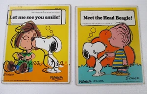 2 Vintage PLAYSKOOL Snoopy/ Peanuts Wooden Puzzle 8 pc #230-15, -16 Shultz - Picture 1 of 16