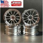 4 1/10 On Road RC Car Sliver Electroplated Plastic Tire Wheel Rim 1.9in Hex 12mm