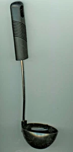 Cucharón de 10 1/2" L acero inoxidable 3" melamina negra + caño para verter labio y agujero para colgar - Imagen 1 de 4