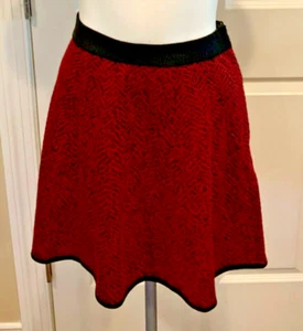 W118 by Walter Baker "Ruby" Red & Black Patterned Mini Skirt, Size Medium, NWT! - Picture 1 of 6
