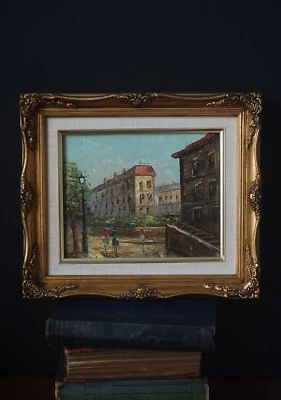 Framed Paris Street Scene Oil Painting On Canvas (36cm x 31cm) - image 1 of 4