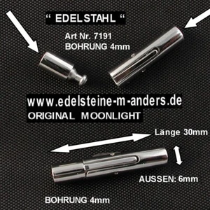 Hebeldruckverschluss Edelstahl Schmuck Verschluss Leder Ketten Armband Kautschuk - Bild 1 von 2