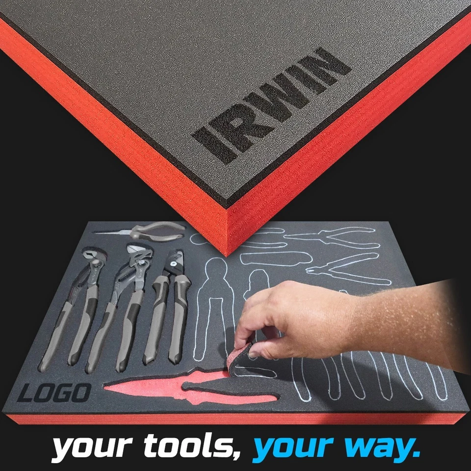 IRWIN shadow foam tool tray insert storage organizer toolbox tool kit set - Image 1 of 4