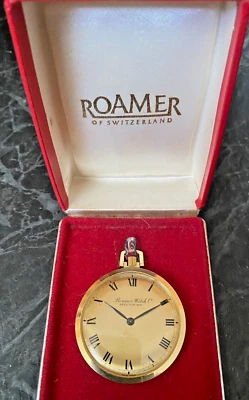 SUPERB MID-CENTURY ROAMER SOLOTHURN THIN 7.6MM POCKET WATCH ORIG BOX 40MM - Image 1 of 4