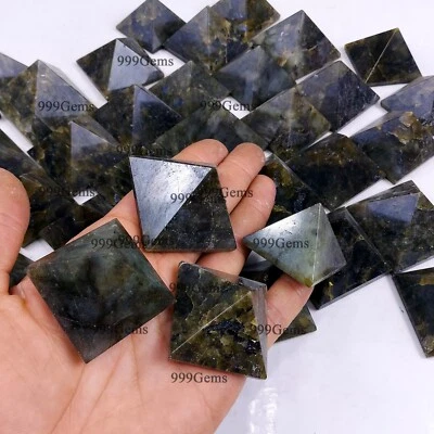 5 Lb Wholesale Multi flash Labradorite Pyramid Carving Healing Crystal 30-50mm - Image 1 of 4