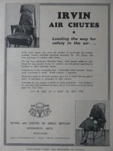 11/1934 PUB IRVING AIR CHUTE IRVIN CHAIR CHUTE PARACHUTE ORIGINAL AD - Picture 1 of 2