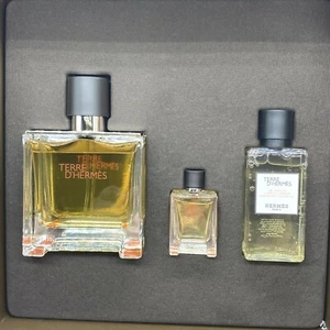 Hermes Terre D'Hermes 3PC Gift Set PURE PERFUME 2.5 OZ , Mini & Shower Gel BNIB - Picture 1 of 10