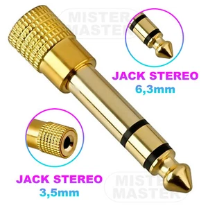 ADATTATORE JACK AUDIO da 3,5mm JACK FEMMINA a 6,3mm JACK MASCHIO STEREO 3 POLI - Foto 1 di 3