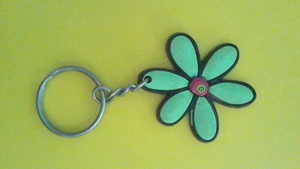 Rubber Flower keychain. key chain ring tag - Picture 1 of 2