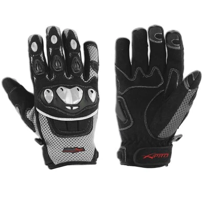 Gloves Textile motorcycle knuckles Protection Summer Racing Biker Cross Grey S - Immagine 1 di 2