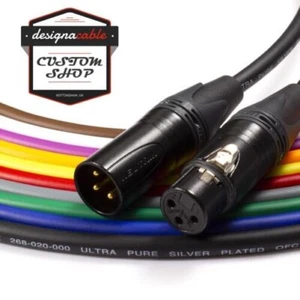 Gold XLR to XLR Cables. Van Damme Neutrik Balanced Cable. Microphone Patch Leads - Picture 1 of 11