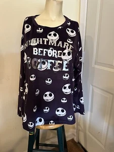 Disney Tim Burton’s THE NIGHTMARE BEFORE CHRISTMAS Sleepwear Top Sz L 12/14 NEW - Picture 1 of 5