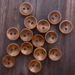 10mm Brown Wooden Buttons Oval Shape 2 Hole Baby Knitting Sewing - Picture 1 of 20