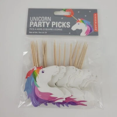 Kikkerland Set 24 Selecciones de Fiesta Unicornio, Palillos de Dientes, 3.5" de Largo Foto 1 de 4