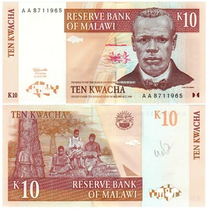 Malawi 10 Kwacha P#37 (1997) Reserve Bank of Malawi *AA Prefix* UNC - Picture 1 of 1