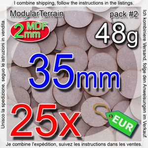25x 35mm Round Base 2mm MDF Socle Circular War Hammer 40k Infinity Age Of Sigmar - Imagen 1 de 9