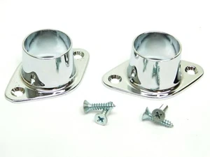 PAIR! Knape & Vogt Model - 734 CHR Closed 1-1/16" Rod Flange Chrome w/ Screws ES - Picture 1 of 5