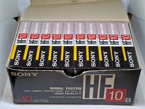 PACK DE 10 cintas de casete de audio en blanco de Japón Sony HF (selladas) NUEVAS - Imagen 1 de 6