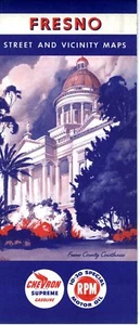 1955 Chevron Road Map: Fresno NOS - Picture 1 of 1
