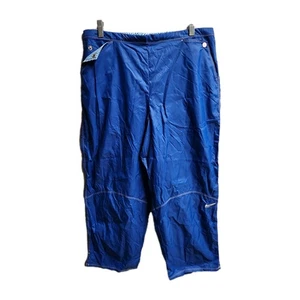 Pantalones capri recortados cortavientos vintage Nike azules para mujer grandes Y2k Swoosh  - Imagen 1 de 10