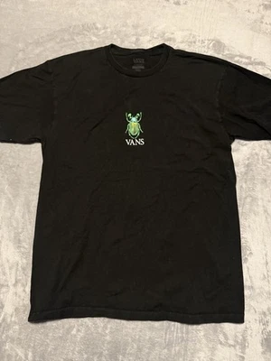 Vans Off The Wall Men's Green Beetle Graphic Tee Shirt Black Size Large - Image 1 of 4
