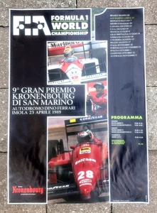 Formula 1 FIA 1989 Poster 19" x 13.5" San Marino 9th Grand Prix GP Imola, GPOC - Picture 1 of 1
