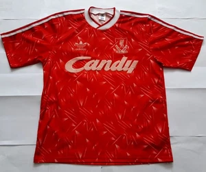 Rare LIVERPOOL 1989 / 1990 CANDY Vintage ADIDAS HOME Shirt Jersey 1980s 1990s - Picture 1 of 11