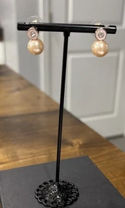 Kate Spade Rose Gold Cream/Blush Enamel Pearly Delight Earrings - Picture 1 of 4