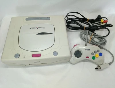 Sega Saturn console set HST-3220 White RCA cable NTSC-J JP Tested - Image 1 of 4