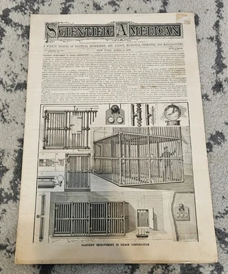 Antique April 8 1883 Scientific American Magazine Vintage Ephemera - Image 1 of 4