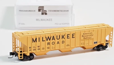 Z-scale Freudenreich FR MILWAUKEE  PS-2cd Covered Grain Hopper IN METAL ZF326z - Image 1 of 4