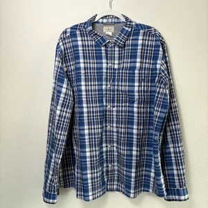 LL Bean Button Up Hemd Herren XL blau kariert Mesh Angelhemd Outdoor 509459 - Bild 1 von 12
