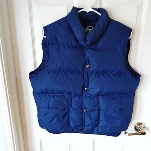 Woolrich Thermo Daunen Puffer Weste Herren Blau Long Tail Gr. M Vintage - Bild 1 von 7