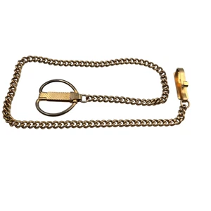 Vintage 1940s Key Retainer / Watch Fob Gold Tone Chain Pat 2232668 Adjustable - Picture 1 of 8