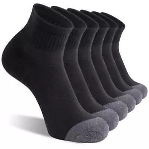 6 Pack Men's Ankle Socks with Cushion Assorted Sizes Colors - Picture 1 of 6