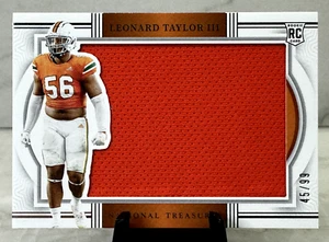 2024 National Treasures - Leonard Taylor III /99 - MIAMI HURRICANES & NY JETS - Picture 1 of 3