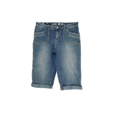 Style&Co. Cuffed Skimmer Women's size 12 Dark Wash Blue Denim jean Shorts - Image 1 of 4