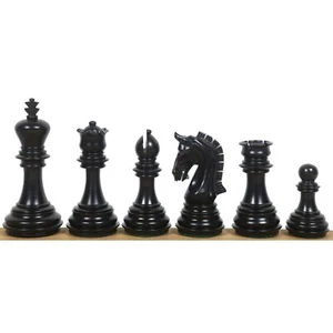 3,8 Zoll Imperial Staunton Luxus Schachfiguren nur Set - Gewichtetes Ebenholz - Bild 1 von 8