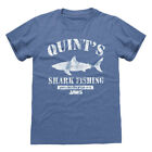Jaws T-Shirt Quint's Shark Fishing Movie New Blue Official