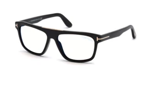 Tom Ford CECILIO-02 FT0628 001 Shiny Black Square Men's Eyeglasses - Picture 1 of 3