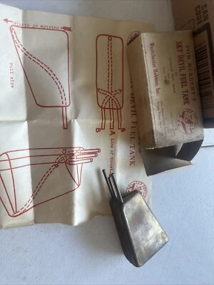 Vintage  Tom Herbert Sky Devil Brass Gas Tank Airplane Part Original Box Manual - Image 1 of 4