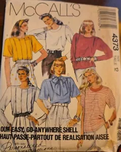 McCall's 4373 Misses Blouse and Scarf Size 12 Vintage - Picture 1 of 5