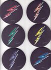 LGBT Gay Lesbian Pride Set of 6( 1 each color) Coasters with Lightning Bolt