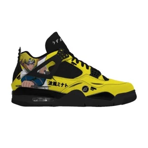 RARE Ninja Dad Yellow Black Sport Sneakers Custom Anime Shoes - Picture 1 of 8