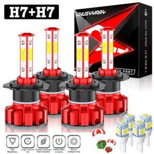 Fit Mercedes-Benz CLS550 2007-2009-2011 H7+H7 LED Headlight High Low Bulbs Kit - Picture 1 of 13